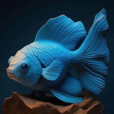 3D model Blue oranda fish (STL)